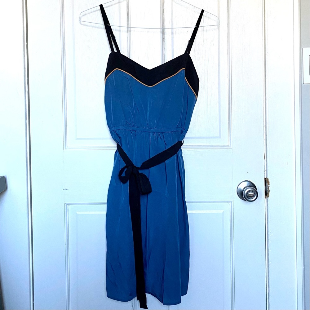NWT Loft Spaghetti Strap Dress with Cinched Waist and Belt, Size Small